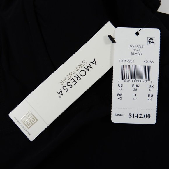 Amoressa by MIRACLESUIT Northern Lights Nova TANKINI TOP Size 8 Black NEW $142 - Picture 4 of 8